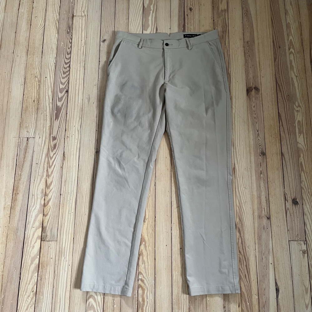 Dunning Mens Golf Pants‎ Tan Khaki Stretch Performance Trousers 34x32